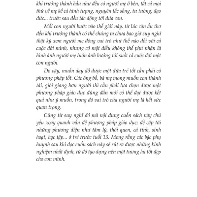 Mẹ Cần Làm Gì Với Con Cái Trước Tuổi 13