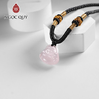 Mặt dây chuyền phật di lặc thạch anh hồng 15x15mm mệnh hỏa, thổ - Ngọc Quý Gemstones