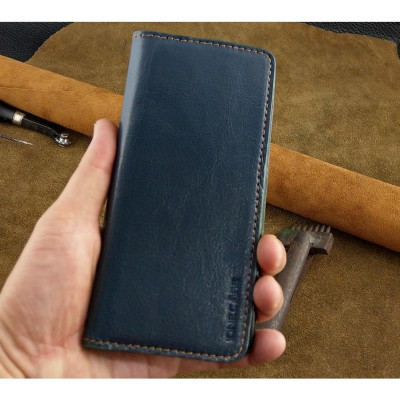 Bao Da cho Iphone 13 Pro Max Handmade Cổ Điển Da Bò Thật