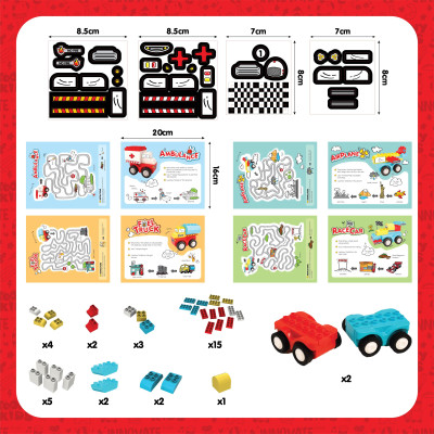 Đồ Chơi Bộ Xe Hơi Lắp Ráp Sáng Tạo Theo Chủ Đề TOONYKIDS - Creator Vehicle TN00322 [Tặng Kèm Sticker]