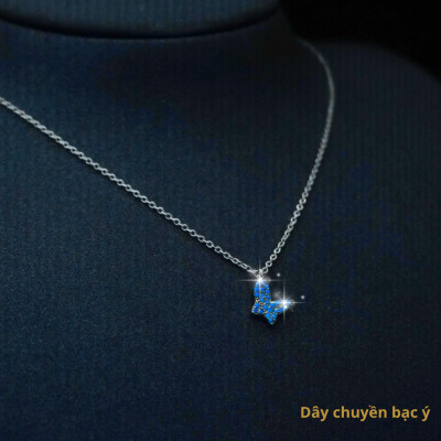 Dây chuyền bạc ý hình bướm thiết kế đơn giản, đính đá, phong cách nhẹ nhàng, trẻ trung, phù hợp đi học, đi chơi, đi làm - CM35.2