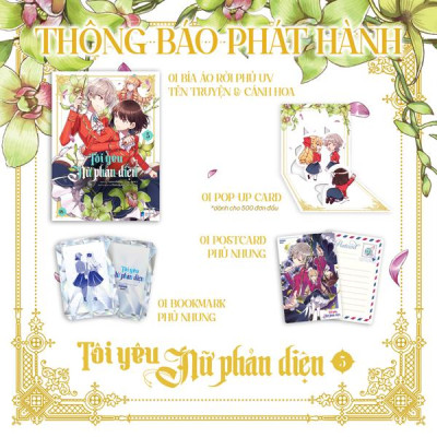 Sách - [Manga] Tôi Yêu Nữ Phản Diện - Tập 5 - Tặng Kèm Bookmark Phủ Nhung + Postcard Phủ Nhung + Pop-Up Card