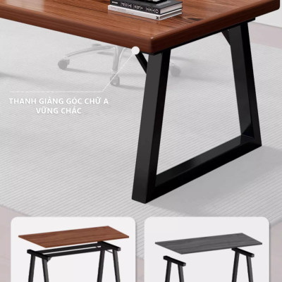 Bàn làm việc văn phòng thiết kế hiện đại mặt gỗ dày 30mm khung thép chống ghỉ thương hiệu IGA - GM121A