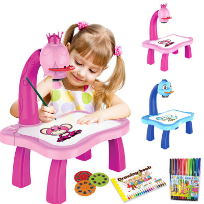 Bàn Tập Vẽ Cho Bé Có Đèn Chiếu Sáng Thông Minh Kèm 12 Bút Vẽ Vỡ Vẽ, Bảng Vẽ Có Thể Xóa Tiện Dụng-Màu Hồng