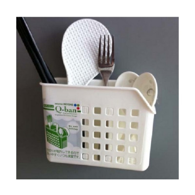 Ống cắm đũa thìa 2 ngăn có núm hít chân không nội địa Nhật Bản 