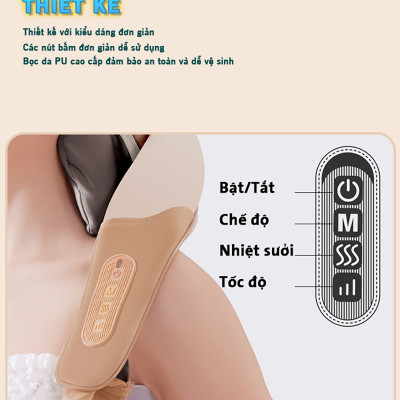 Máy massage cổ vai gáy Nikio NK-139 - Pin sạc, tặng túi xách, nhiệt nóng, động cơ không chổi than êm ái bền bỉ
