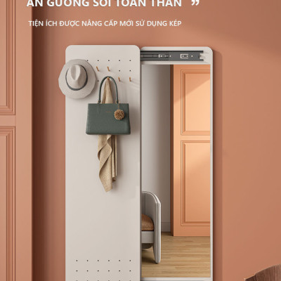 Gương toàn thân treo tường đa năng có móc để đồ tiện dụng tiết kiệm không gian thương hiệu IGA - GP263