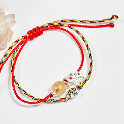 Vòng tay thắt dây đá thạch anh tóc vàng mệnh thủy, kim - Ngọc Quý Gemstones