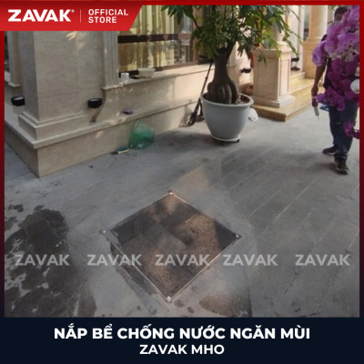 Nắp bể ngầm chống nước ngăn mùi inox ZAVAK MHO*-50 / KT 50x50cm, lát gạch 2,5cm/ tải tối đa 720kg