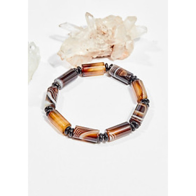 Vòng tay phong thủy đá mã não đen đốt tròn 16x8mm mệnh thủy , mộc - Ngọc Quý Gemstones