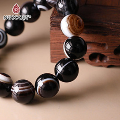 Vòng tay đá mã não mắt rồng mệnh thủy, mộc - Ngọc Quý Gemstones