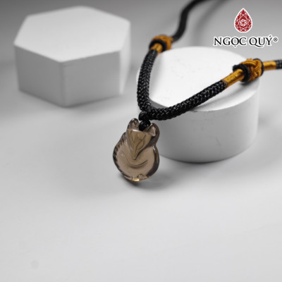 Mặt dây chuyền hồ ly đá thạch anh khói 15x18mm - Ngọc Quý Gemstones