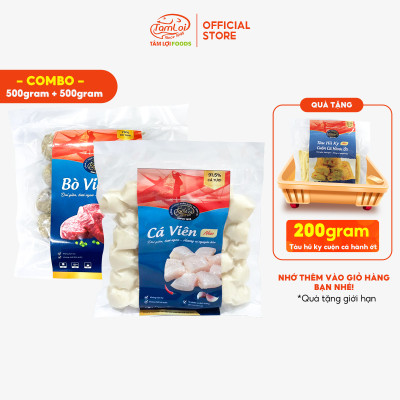Combo cá viên 500 gram + bò viên 500 gram Tâm Lợi, loại cao cấp - Giao nhanh trong 3h - 500gr