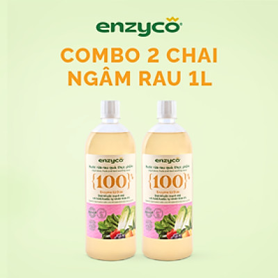 Combo 2 nước ngâm rửa rau củ quả, thực phẩm sinh học Enzyco 1L - 100% Enzyme Dứa