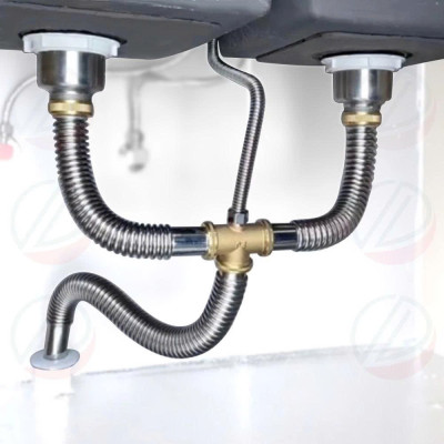 Bộ Xả Chậu Chén Xi Phông Inox 2 Hộc Phụ Kiện Thau Chịu Nhiệt Cao Thoát Nước Nhanh - Lỗ xả bằng nhau phi 110 (lọt lòng 90)