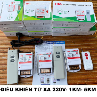 Bộ Điều Khiển Từ Xa 220V Máy Bơm Nước, Đèn – Tầm Xa 1–5KM, Công Suất Lớn 40A 3000W