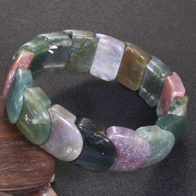 Vòng tay chalcedony đa sắc bản 20x20mm  - Ngọc Quý Gemstones