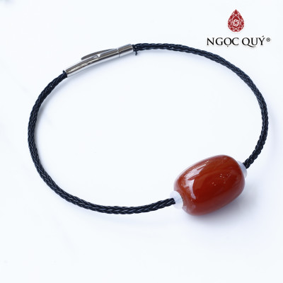 Vòng dây thép đá mã não đỏ mệnh hỏa, thổ - Ngọc Qúy Gemstones