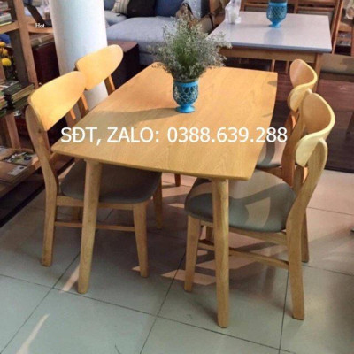 Bàn ăn cabin gỗ cao su