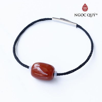 Vòng dây thép đá mã não đỏ mệnh hỏa, thổ - Ngọc Qúy Gemstones