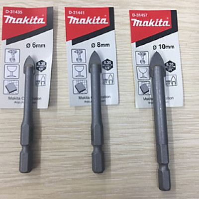 3 Mũi khoan kính đuôi lục giác 6,8,10mm Makita