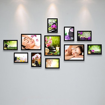 Bộ Khung Hình Treo Tường Treo Tiệm Spa Tặng Kèm bộ ảnh như hình mẫu, đinh treo tranh và sơ đồ treo PGC258