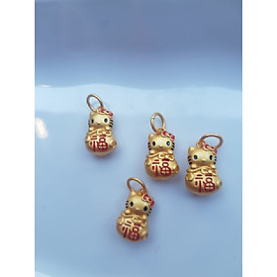 Phụ Kiện Charm Vòng Tay Nữ đẹp Hình Mèo Kitty vàng may mắn màu vàng kiểu đẹp Nữ đã có vòng tay hạt chuỗi , vòng tay kiểu thì charm Mèo Kitty này vào đeo đẹp xinh lắm ạ