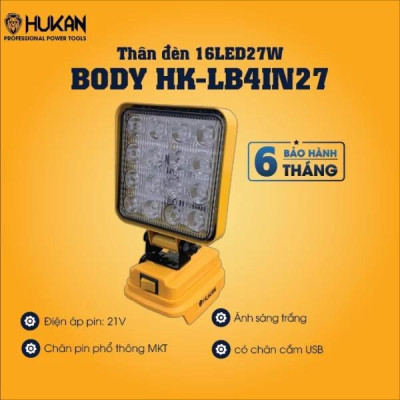 THÂN ĐÈN 16 LED 27 W BODY HK-LB4IN27 HUKAN - HÀNG CHÍNH HÃNG