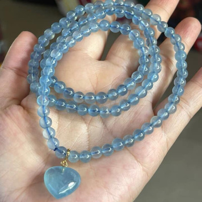 SỢI DÂY CHUYỀN ĐẸP XUẤT SẮC ĐÁ AQUA VIP MẶT TRÁI TIM  DÂY CHUYỀN ĐEO ĐẸP SANG - NHẸ NHÀNG - TỊNH TÂM  ĐẸP LẮM LUÔN NHE CHỊ EM ƠI  MÀU XANH AQUA NHẸ NHÀNG ĐẸP 100% ĐÁ THIÊN NHIÊN