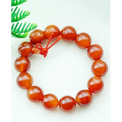 Vòng tay mã não hồ lô đỏ tự nhiên 14 mm