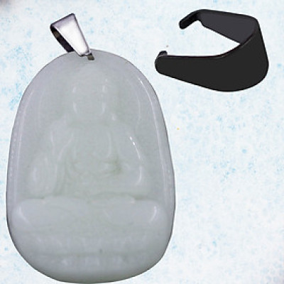 [Tuổi Tuất, Hợi] Mặt Dây Chuyền Phật A Di Đà Đá Dạ Quang Size Nhỏ 3.6cm - Tặng Kèm Móc Inox - Phong Thủy 868 - May Mắn - Bình An