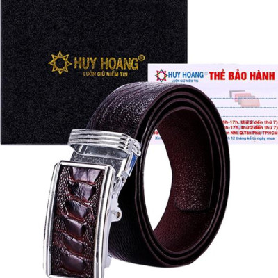 Thắt Lưng Nam Da Đà Điểu Trơn Huy Hoàng HT4410 - Nâu Đất