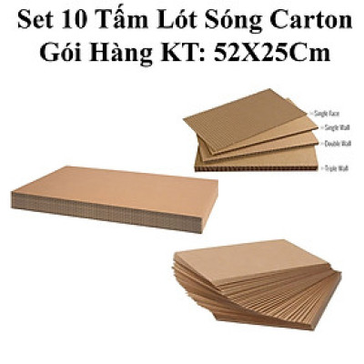 Set 10 Tấm Lót Sóng Dài Carton Gói Hàng (52X25Cm)