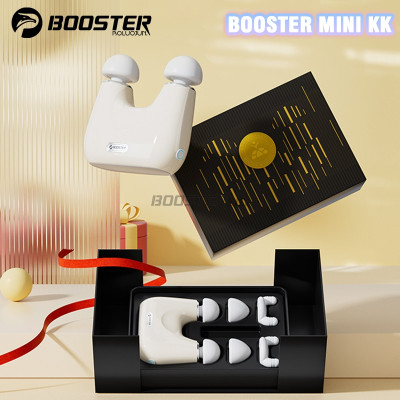 Máy massage cầm tay 2 đầu Booster mini KK, lực đấm mạnh, thiết kế nhỏ gọn sang trọng 3 tốc độ, 3 bộ đầu massage thư giãn