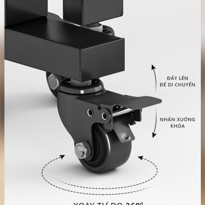 Bàn ăn gấp gọn thông minh có bánh xe di chuyển, tiết kiệm diện tích thương hiệu IGA - GM107