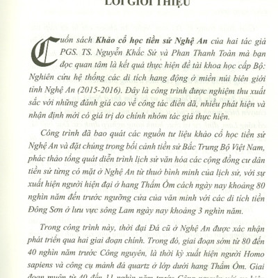 Khảo Cổ Học Tiền Sử Nghệ An 