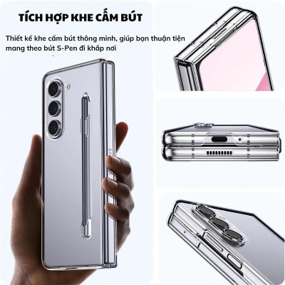 Ốp lưng trong suốt siêu mỏng chống ố vàng cho Samsung Galaxy  Z Fold 7 / Z Fold 6 5G Likgus Penone bảo vệ 360 độ màn phụ và mặt lưng ( tặng bút từ tính ) - Hàng chính hãng