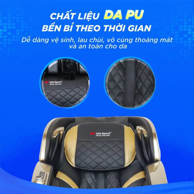 Ghế Massage Toàn Thân Lifesport LS-599, Con Lăn 5D Kết Hợp Massage Với Nhiệt Hồng Ngoại, Trị Liệu Chuyên Sâu