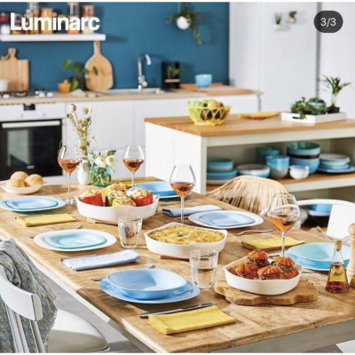 Đĩa (dĩa) thủy tinh đựng thực phẩm Luminarc Carine 27cm, dùng lò vi sóng, máy rửa bát, sản xuất Pháp - P4126