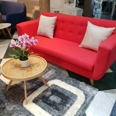 Ghế Sofa Băng Vải Nỉ Màu Hồng + Bàn Tròn _ Phong Cách Trẻ Trung _ 3 Chổ Ngồi _ Size 1800