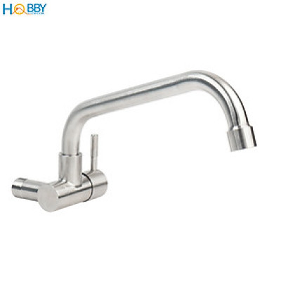 Vòi rửa chén lạnh gắn tường inox 304 ren 21 Hobby Home Decor VT1