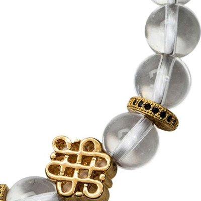 Vòng Tay Phong Thủy Nữ Đá Thạch Anh Trắng Phối Charm Si (8mm) Mệnh Kim, Thủy Ngọc Quý Gemstones