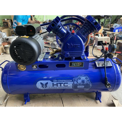 [Freeship]Đầu nén khí loại 2 Piston 65mm màu xanh Puma, Công suất 1HP-2HP,hiệu HTC HTC2X65A