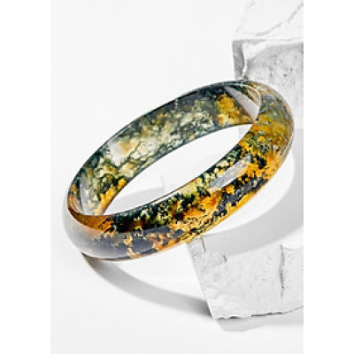 Vòng Tay Phong Thủy Đá Băng Ngọc Thủy Tảo Huyết Liền Khối (56mm) Mệnh Mộc, Hỏa Ngọc Quý Gemstones