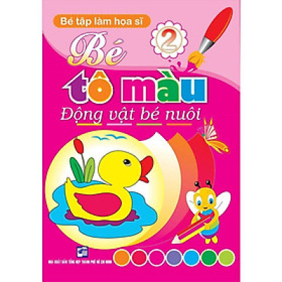 Sách - Bé Tập Làm Họa Sĩ - 2 Bé Tô Màu Động Vật Bé Nuôi - Hồng Ân
