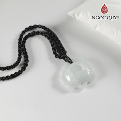 Mặt dây chuyền hoa mẫu đơn đá cẩm thạch type A 22x22mm mệnh hỏa mộc - Ngọc Quý Gemstones