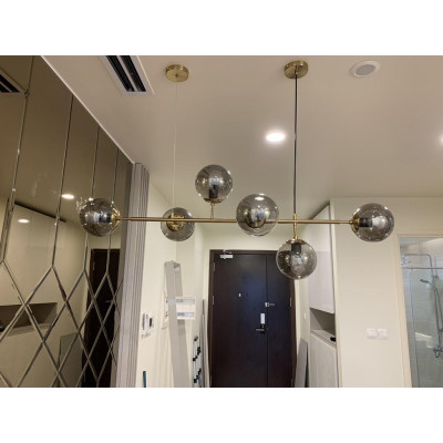 Đèn chùm ý 6 bóng cao cấp,đèn thả trần, đèn trang tri nội thât sang trọng hq