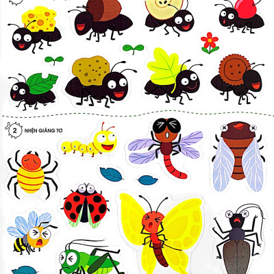 Phát Triển Trí Não Cho Trẻ Qua Tô-Dán Và Nối Hình - Côn Trùng