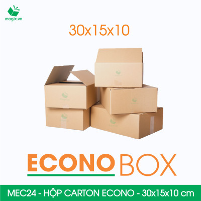 MEC24 - 30x15x10 cm - Combo 60 thùng hộp carton trơn siêu tiết kiệm ECONO