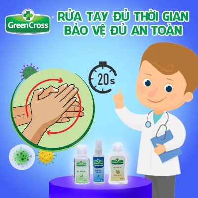 Combo Nước rửa tay kháng khuẩn vượt trội an toàn cho da Green Cross 70ml Dạng Xịt